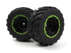 BZN540181 Smyter MT Wheels/Tires Assembled (Black/Green)