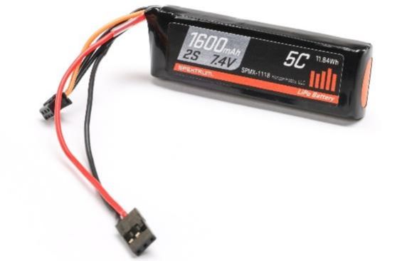 SPMX-1118 Spektrum 7.4V 1600mAh 2S 5C LiPo RX Battery