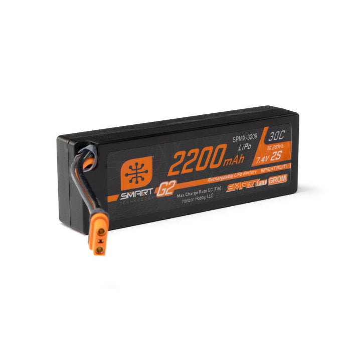 SPMX-3209 Spektrum 2200mAh 2S 7.4V Smart G2 LiPo Battery 30C IC2 SmartFit