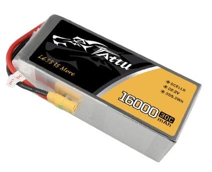 TAA160006S30X Tattu 16000mAh 6S 22.2V 30C LiPo Battery Pack with XT90-S Plug
