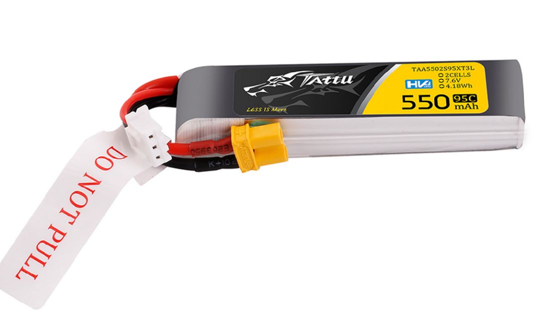 TAA5502S95XT3L Tattu 550mAh 2S 7.6V HV Lipo Battery Long Pack with XT30 Plug