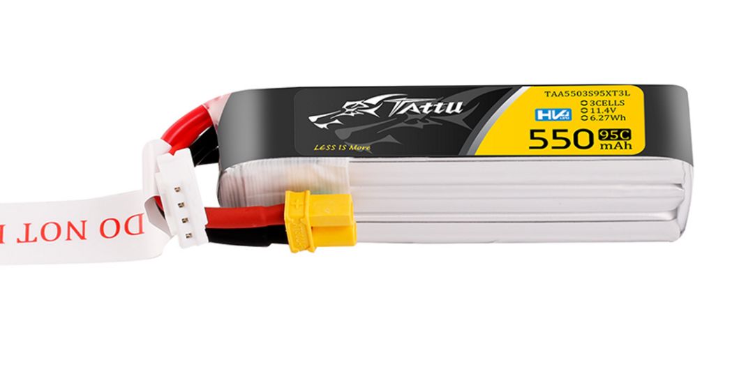 TAA5503S95XT3L Tattu 550mAh 3S 95C 11.4V HV Lipo Long Pack with XT30 Plug