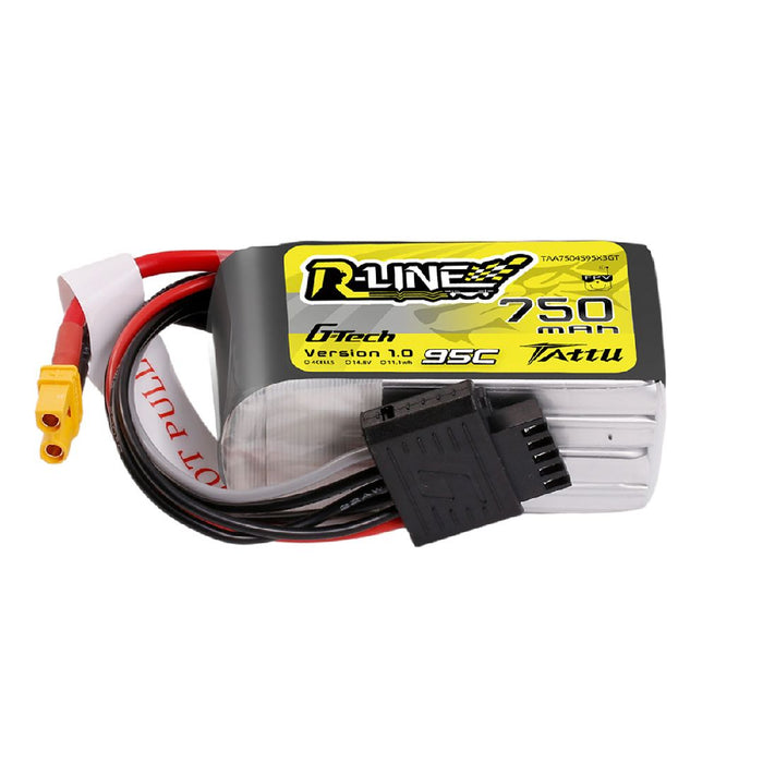 TAA7504S95X3GT Tattu 750mAh 4S 95C 14.8V R-Line G-tech Lipo with XT30 Plug