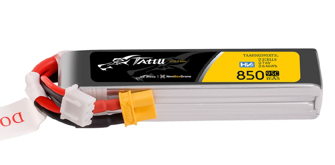 TAA8502S95XT3L Tattu 850mAh 2S 7.6V HV 95C Lipo Long Pack with XT30 plug