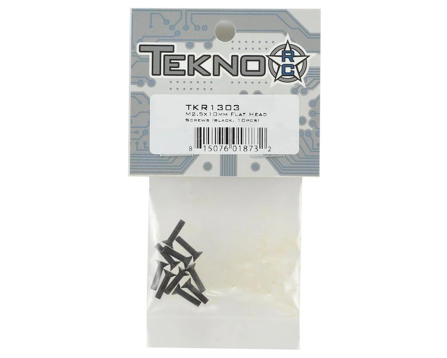 TKR1303 M2.5x10mm Flat Head Screws, Black (10)