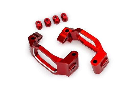 TRA10232-RED Traxxas Caster blocks, alum w/ threadlock, left&right (4)(Red)