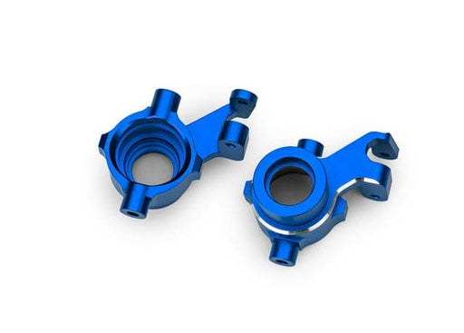 TRA10237-BLUE Traxxas Steering blocks, alum w/threadlock, left&right(2)(Blue)