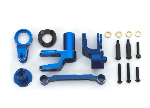 TRA10246-BLUE Traxxas Steering bellcranks, draglink, blue-anodized aluminum