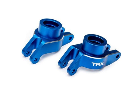 TRA10252-BLUE Traxxas Carriers, stub axle, alum, rear, left & right (Blue)