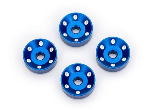 TRA10257-BLUE Traxxas Wheel washers, machined aluminum, blue (4)