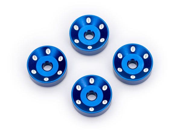TRA10257-BLUE Traxxas Wheel washers, machined aluminum, blue (4)