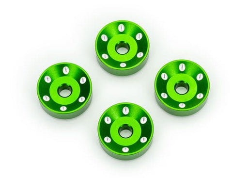 TRA10257-GRN Traxxas Wheel washers, machined aluminum, green (4)