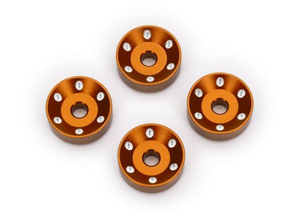 TRA10257-ORNG Traxxas Wheel washers, machined aluminum, orange (4)