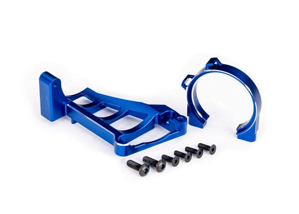 TRA10261-BLUE Traxxas Motor mounts (blue/aluminum)(for #3461 motor)