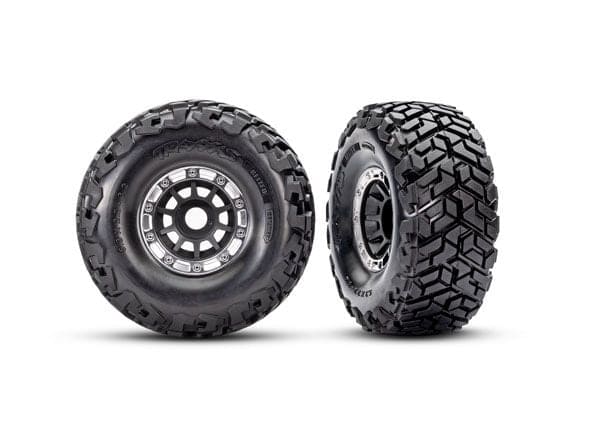 TRA10272-BLK Traxxas Tires & wheels, Maxx Slash belted tires on satin wheels