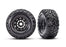 TRA10272 Traxxas Tires & wheels, Maxx Slash belted tires on black wheels