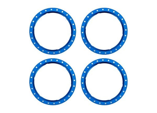 TRA10276-BLUE Traxxas Beadlock rings, blue (machined aluminum) (4)