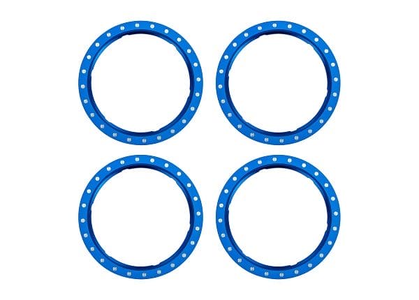 TRA10276-BLUE Traxxas Beadlock rings, blue (machined aluminum) (4)