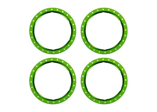 TRA10276-GRN Traxxas Beadlock rings, green (machined aluminum) (4)