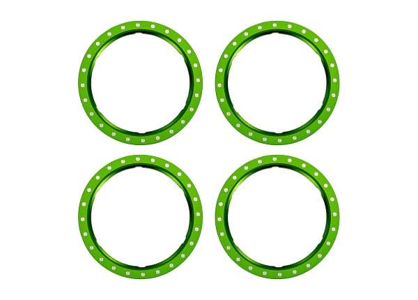 TRA10276-GRN Traxxas Beadlock rings, green (machined aluminum) (4)