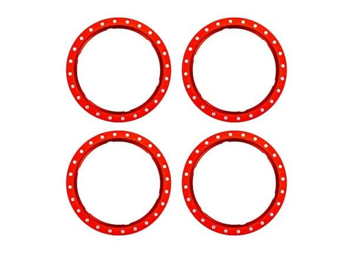 TRA10276-RED Traxxas Beadlock rings, red (machined aluminum) (4)