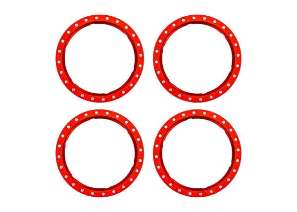 TRA10276-RED Traxxas Beadlock rings, red (machined aluminum) (4)