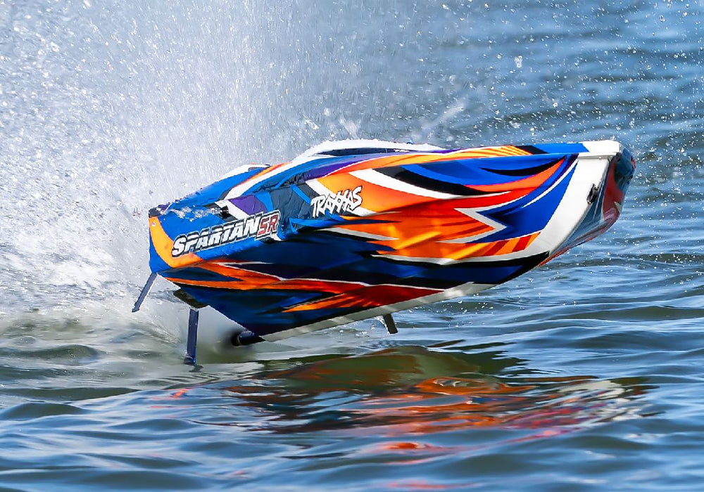 TRA103076-4ORANGE Traxxas Spartan SR 36" Race Boat with Self-Righting  w- Orange You will need this part #TRA2990 to run this boat
