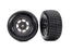 TRA10474 Traxxas Hoosier Tires on graphite gray wheels (2) (2WD rear)