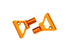 TRA10534-ORNG Traxxas Susp Arms Lower Fr Aluminum Orange