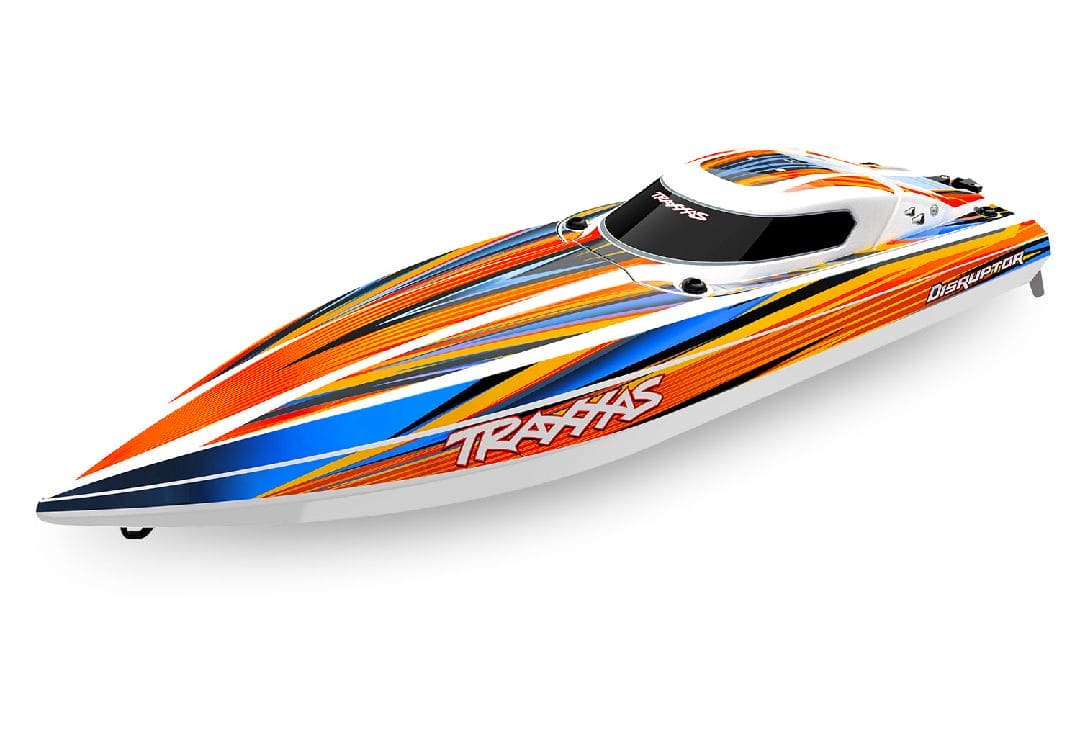 TRA106064-4ORANGE Traxxas Disruptor High-Performance Boat, 4S VXL - Or