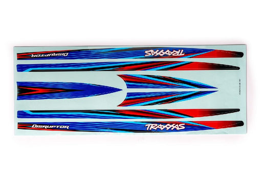 TRA10698-BLUE Traxxas Decal set for Disruptor hull, waterproof - Blue