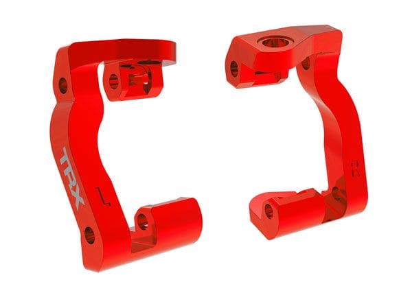 TRA10733-RED Traxxas Caster blocks (c-hubs), aluminum (red)(left & right)