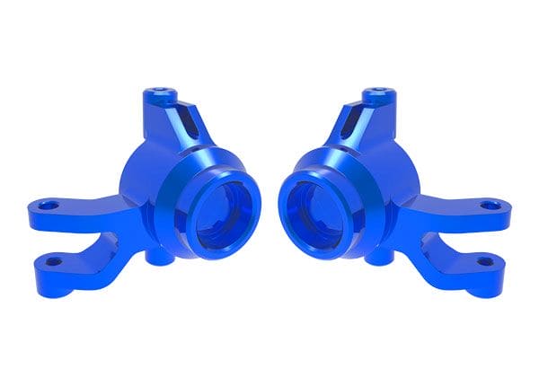 TRA10734-BLUE Traxxas Steering blocks, 6061-T6 aluminum (blue)(left & right)