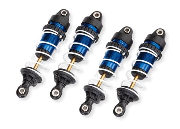 TRA10765-BLUE Traxxas Shocks, GTR long, blue (assembled with springs) (4)