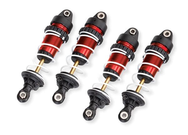 TRA10765-RED Traxxas Shocks, GTR long, red (assembled with springs) (4)