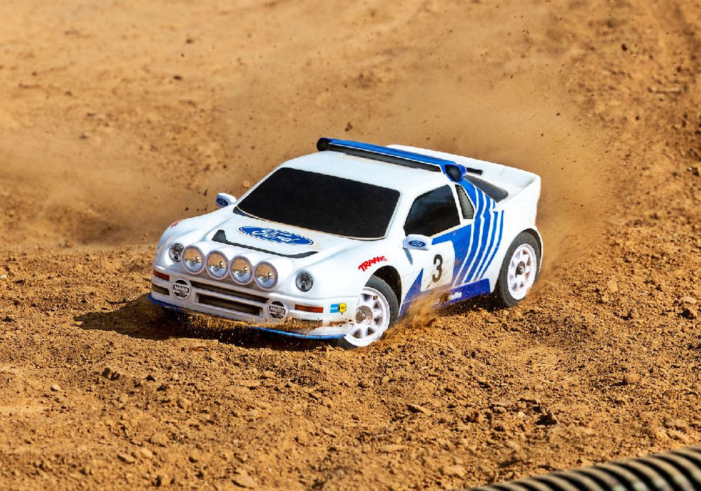 TRA108046-1WHITE Traxxas 1/16 RS200 Mini Rally VXL-3S 4x4 RTR - White (B&C Incl)