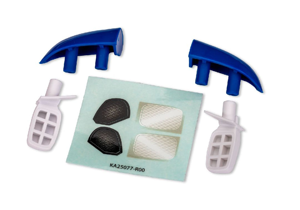 TRA10818-BLUWHT Traxxas Side mirrors, white/roof intakes/blue (left & right)