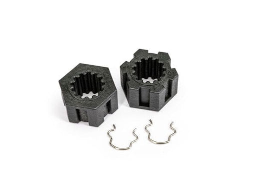TRA10954 Traxxas Wheel hubs, hex, front (2)/ hex clips (2)