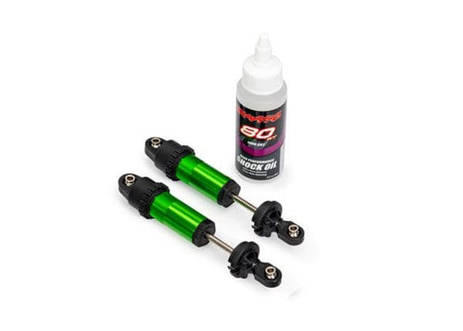 TRA10961-GRN Traxxas Shocks, GT-Maxx, front, aluminum, green-anodized (2)