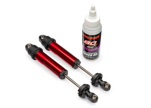 TRA10962-RED Traxxas Shocks, GT-Maxx, rear, aluminum, red-anodized (2)