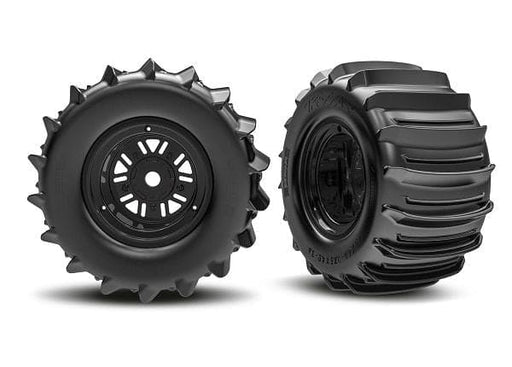 TRA10973 Traxxas Tires & wheels Funco (rear) (1 left, 1 right)
