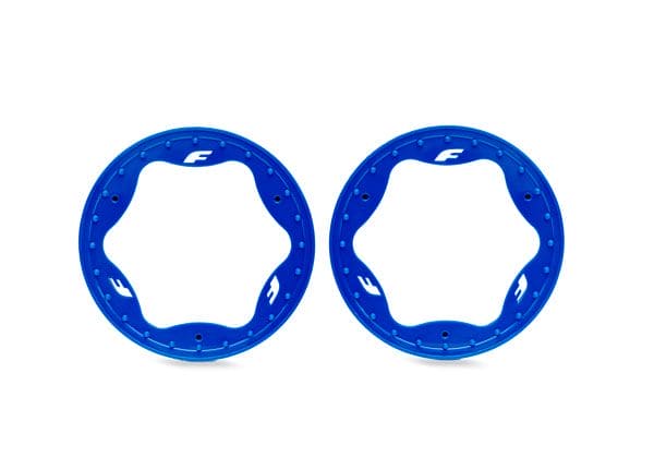 TRA10976-BLUE Traxxas Beadlock rings, front, blue (3.5") (2)