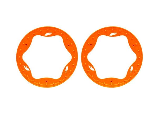 TRA10976-ORNG Traxxas Beadlock rings, front, orange (3.5") (2)