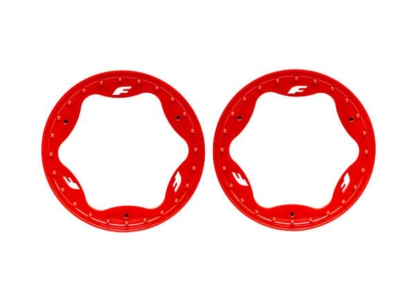 TRA10976-RED Traxxas Beadlock rings, front, red (3.5") (2)