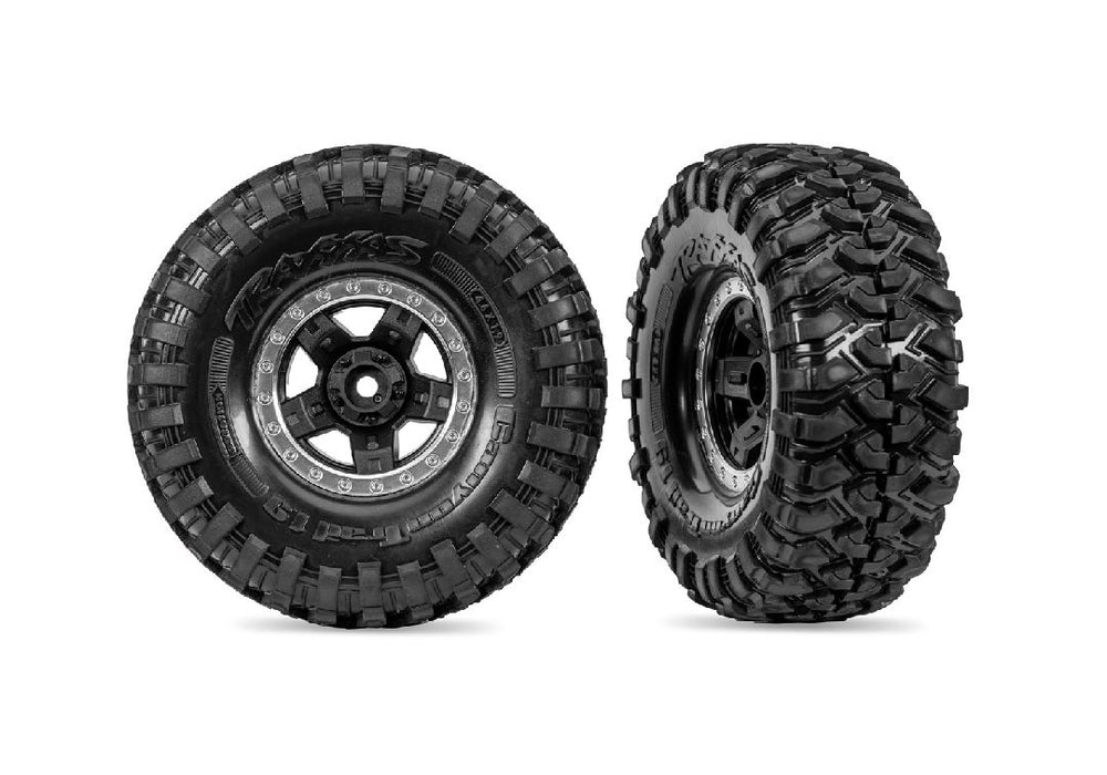 TRA11070-STBLK Traxxas Tires & wheels, glued Canyon Trail 4.6x1.9" tires (2)