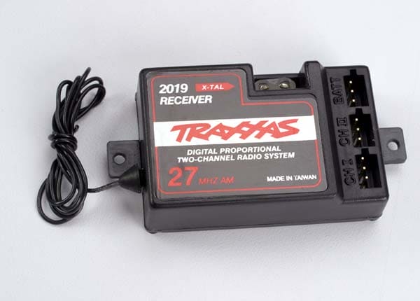 TRA2019 Receiver, 2-channel 27MHz, without BEC (for use with electronic speed control)