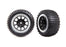 TRA2470G Tires & wheels, assembled (2.2" black, satin chrome beadlock wheels, Alias? 2.2" tires) (2) (Bandit? rear, medium compound with foam inserts)