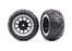 TRA2478G Tires & wheels, assembled (2.2" black, satin chrome beadlock wheels, Anaconda? 2.2" tires with foam inserts) (2) (Bandit? rear)