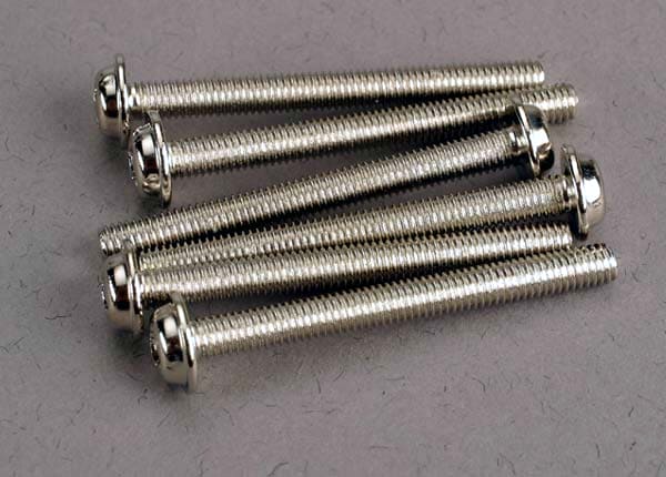 TRA3196 Screws, 3x30mm washerhead machine (6)