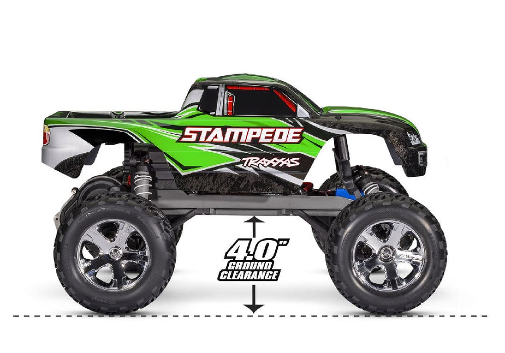 TRA36054-8GREEN Traxxas Stampede 1/10 Monster Truck RTR - Green **SOLD SEPARATELY AND REQUIRED TRA2912 AND TREA2916 OR FOR QUCK CHARGER &LONG RUN TIME BATTERY ORDER PART # TRA2992**